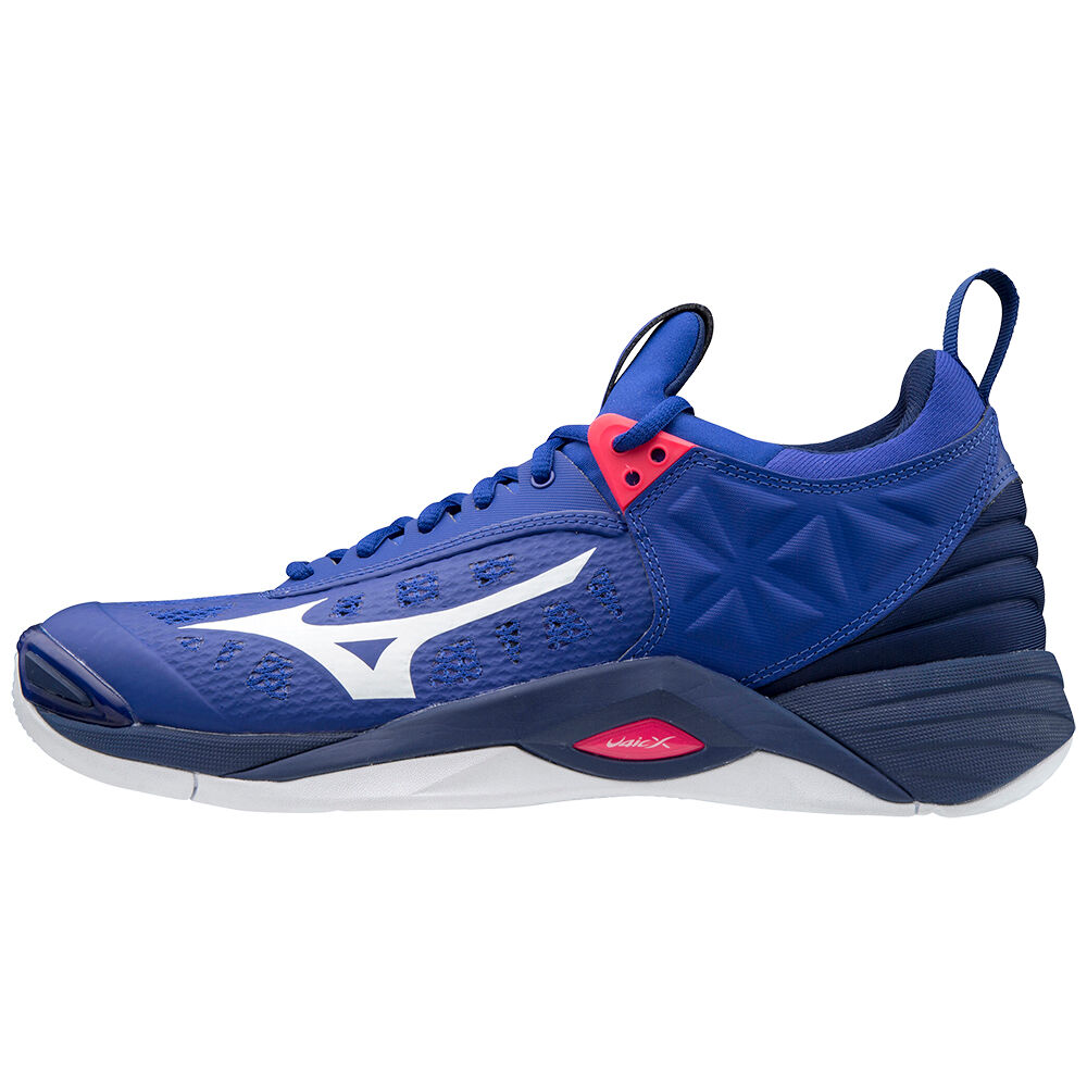 Mizuno Wave Momentum Férfi Röplabda Cipő Kék/Fehér/Rózsaszín ZMG254713